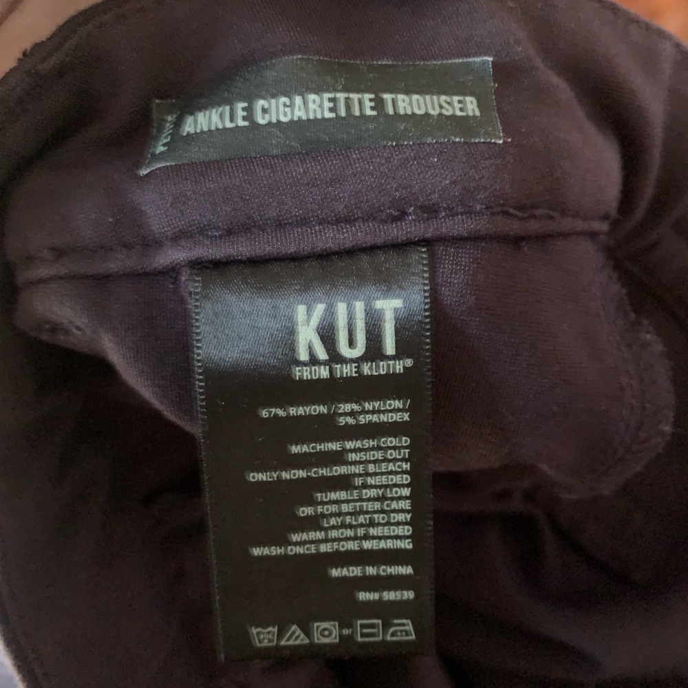 Kut From The Kloth Cigarette Ankle Trousers- Size 8P
